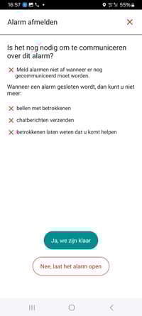 Afmelden alarm 2